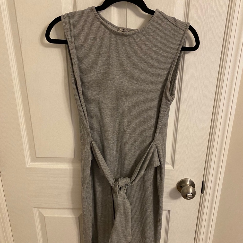 Strapless tie waist dress